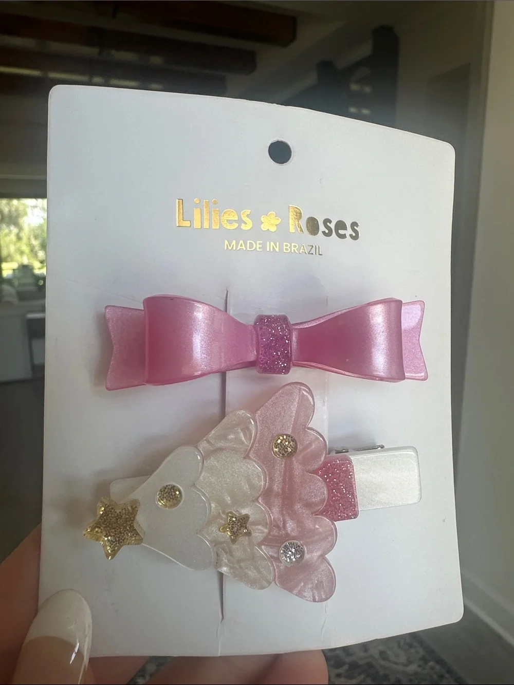 Pink Bow and Pastel Unicorn Hair Clips - Pack of 2